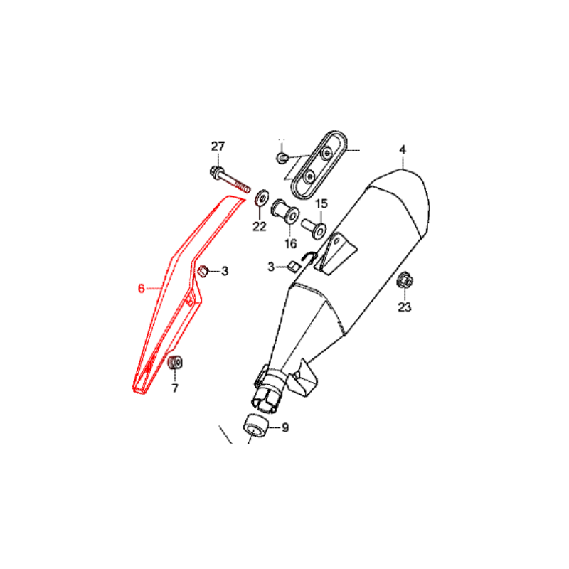 18342-MKA-D81 : Honda OEM exhaust slider NC700 NC750