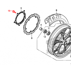 90105-MGS-D30 : Vis de disque de frein avant Honda NC700 NC750