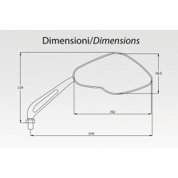 R-0631B/CP : Gioco di retrovisori DPM Polizia Honda NC700 NC750