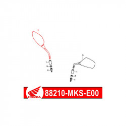 88210-MKS-E00 : Original Spiegel Honda NC750X 2021 Honda NC700 NC750