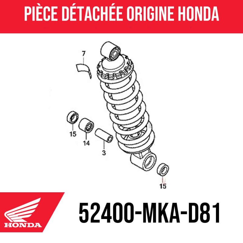 52400-MKA-D81 : Amortiguador Honda NC750X 2016 Honda NC700 NC750