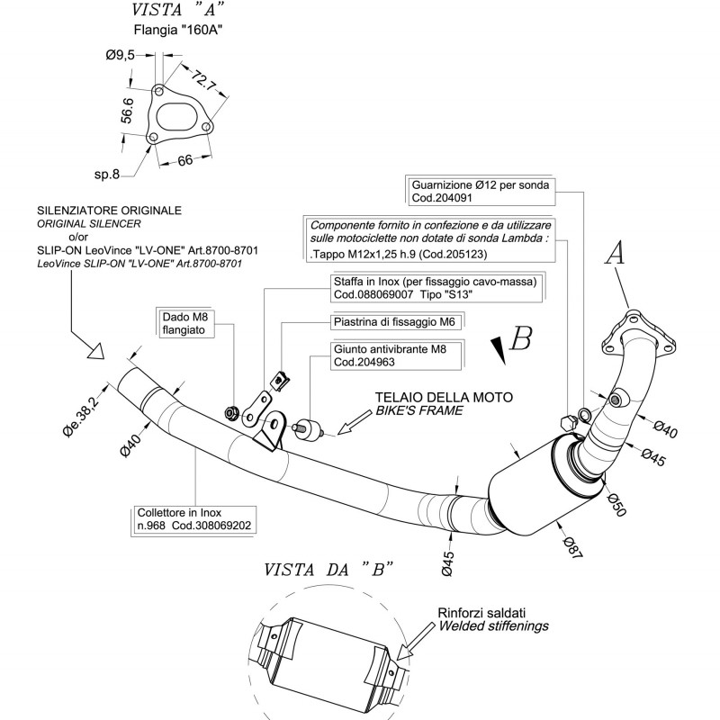 PP - 8069 : LeoVince Cat Eliminator Kit NC700 NC750