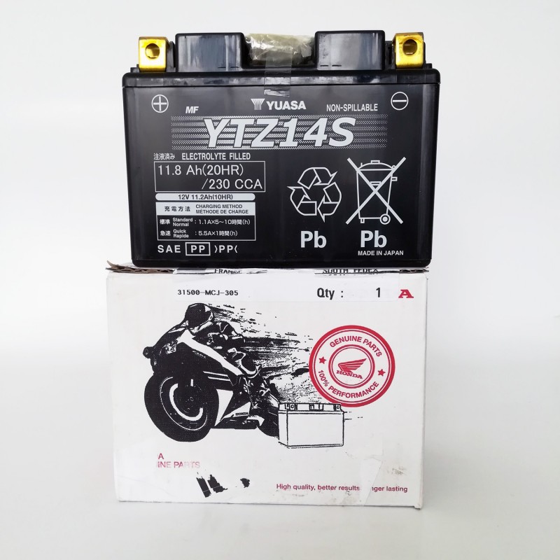 31500-MCR-305 : Batterie d'origine Honda YTZ14S NC700 NC750