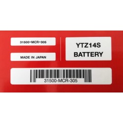 31500-MCR-305 : Honda YTZ14S OEM battery NC700 NC750