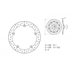 1035536 - 68B407G7 : Brembo Vorderbremscheibe Honda NC700 NC750