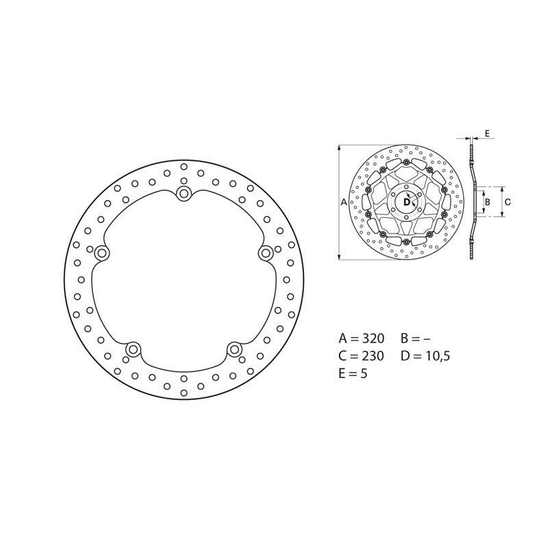 1035536 - 68B407G7 : Brembo Vorderbremscheibe Honda NC700 NC750